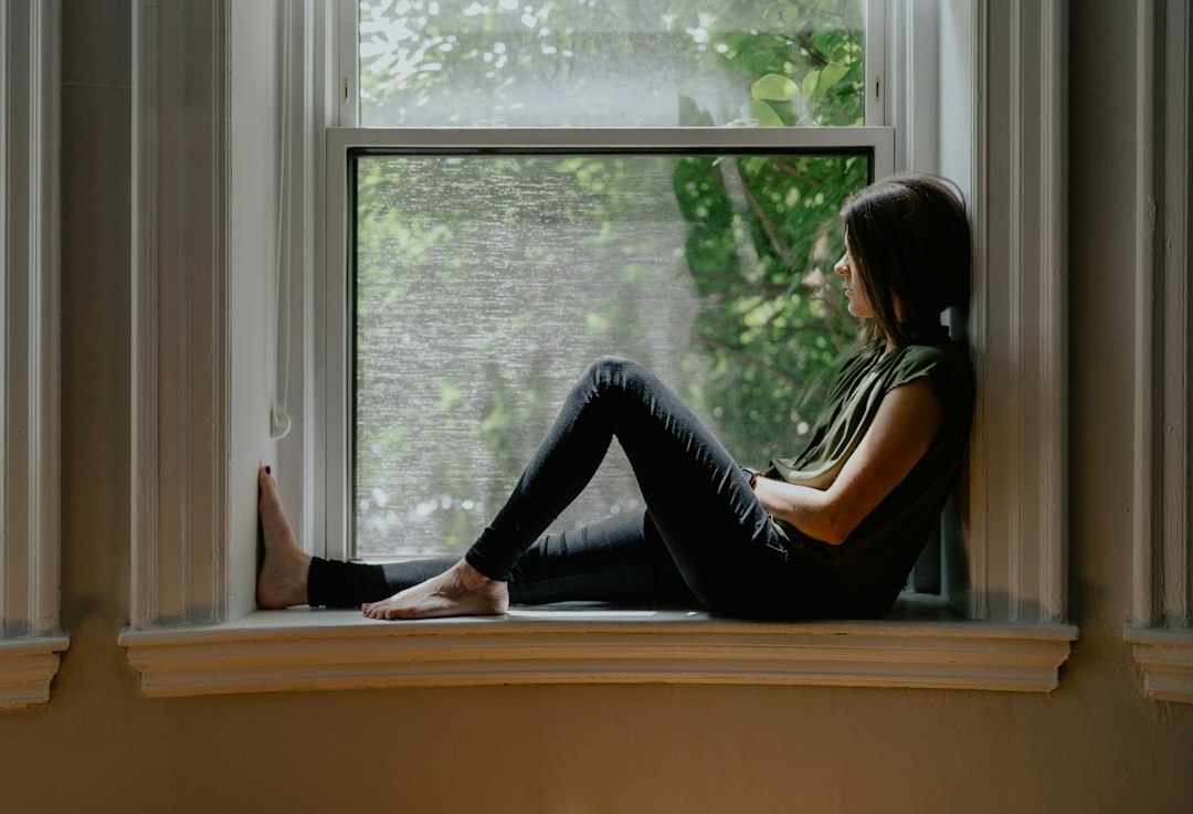 woman thinking alone