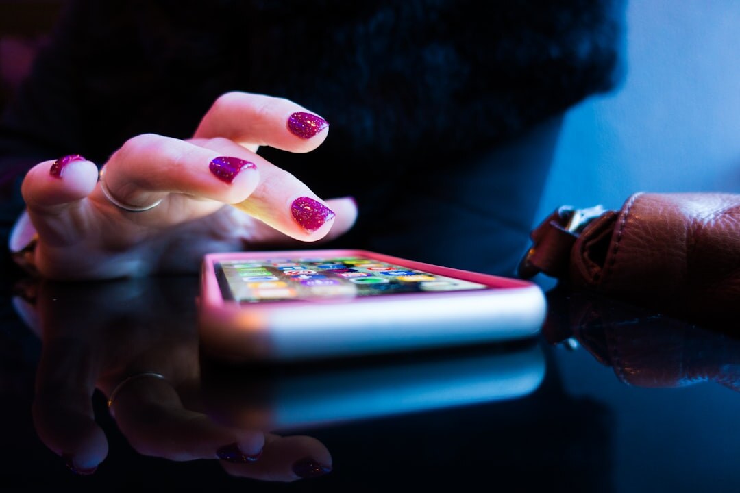 person scrolling on phone