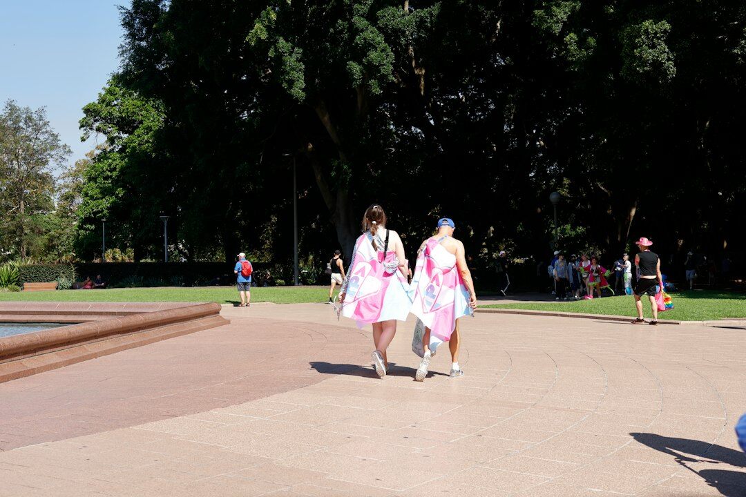 couple walking in park