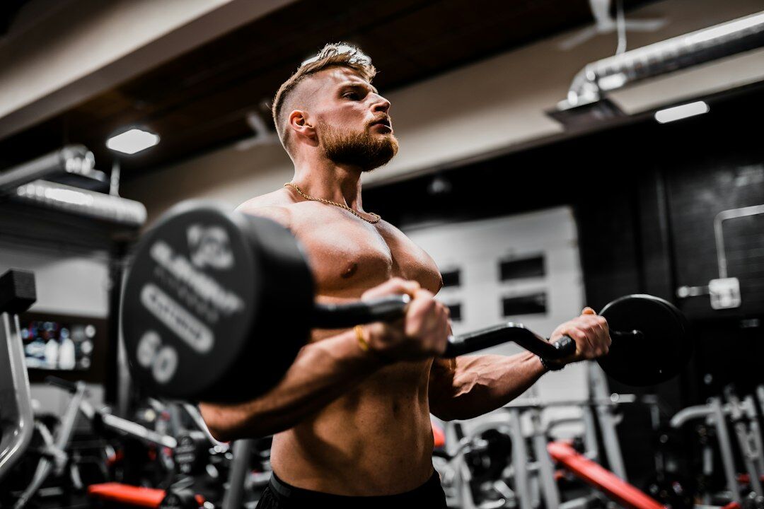 athlete training hard